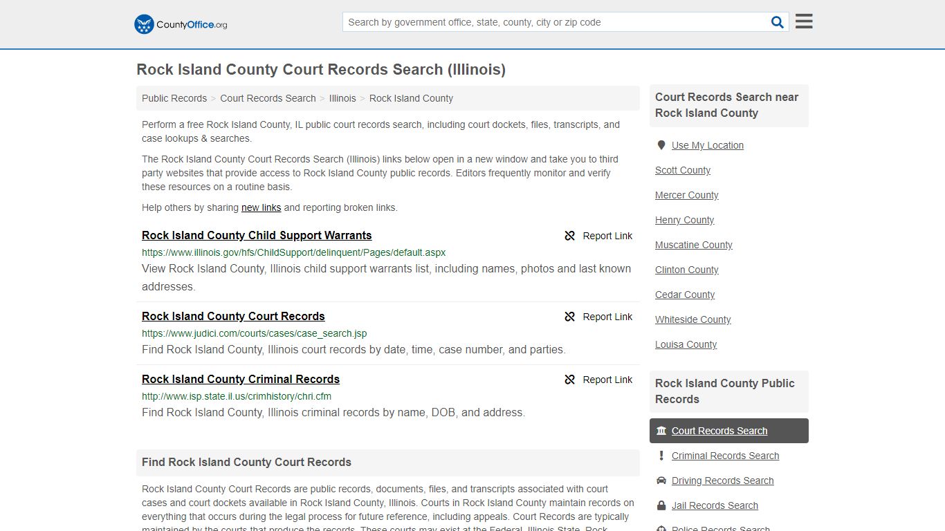 Court Records Search - Rock Island County, IL (Adoptions ...